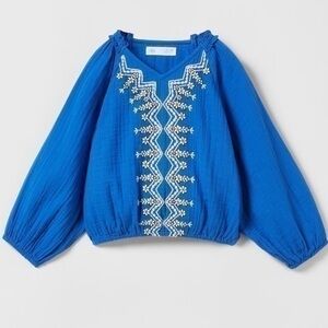 Zara kids embroidered structured blouse 2903 701